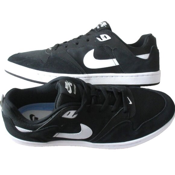 Nike Men's SB Alleyoop Classic Suede Mesh Shoes Black White Black Sizes NIB - Picture 1 of 5